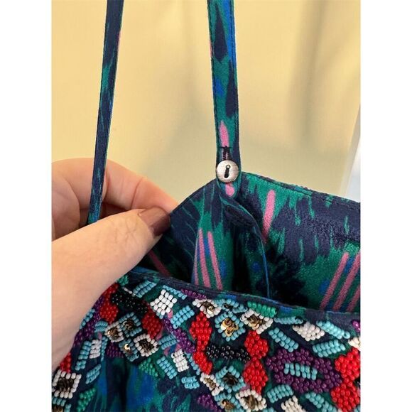 Blue Patterned Midi Dress - Picture 6 of 9